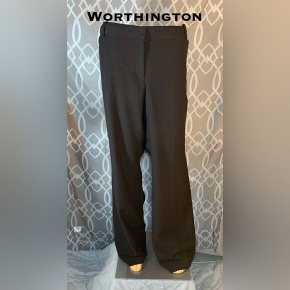 🔴Worthington Modern Fit  Wide Leg Boot Cut S: 18 women’s Black Pants - Picture 1 of 4